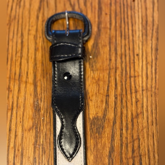 Black/White/Brown Hair on Hide  Western Men’s Cowboy Belt, Sz 40 - Picture 2 of 6